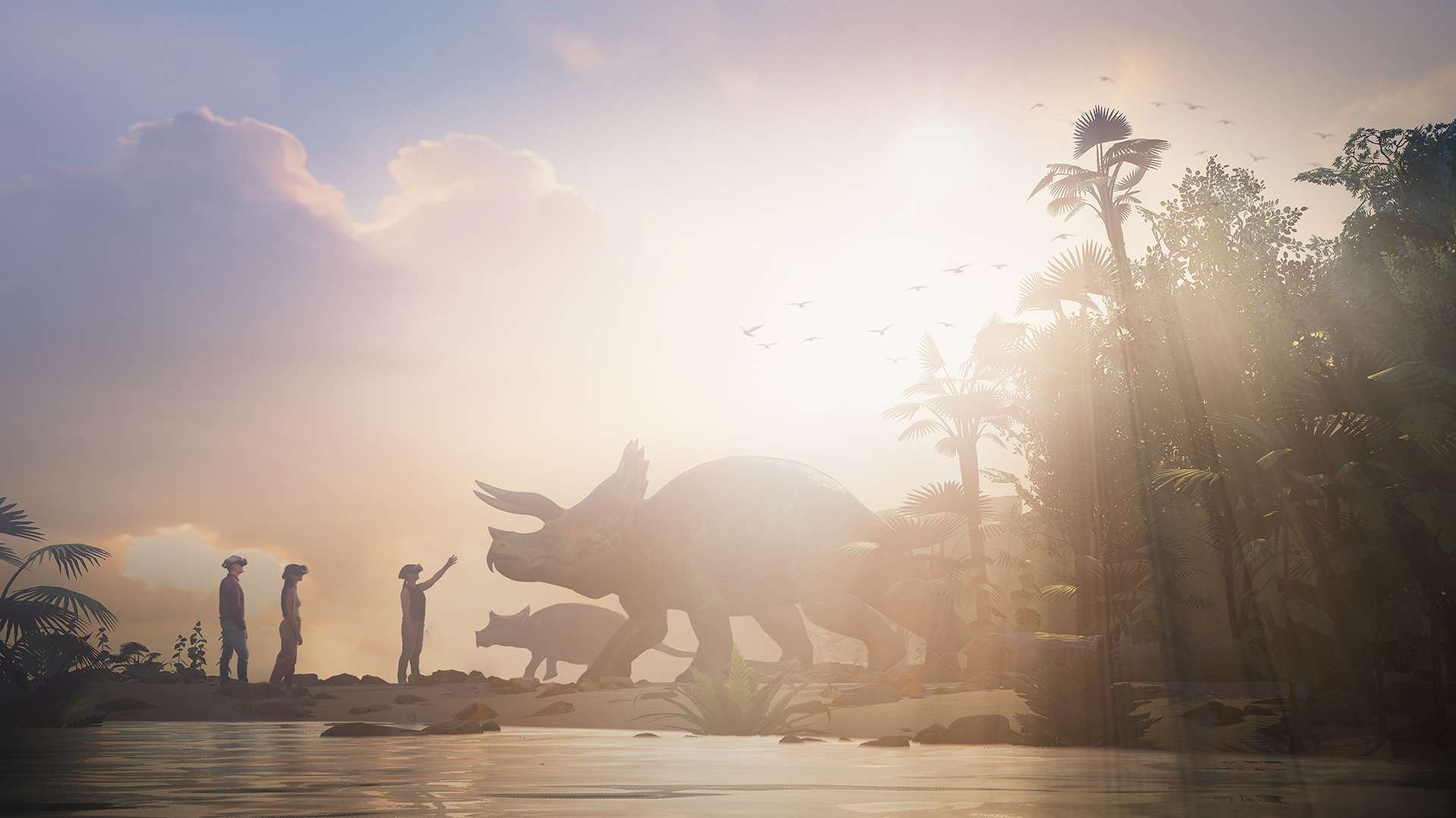 Les Mondes disparus : rencontre virtuelle avec des tricératops au Crétacé ©  Excurio MNHN